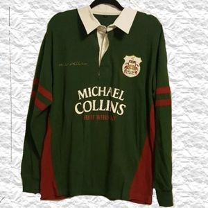 Michael Collins Irish Whiskey Green Rugby Shirt